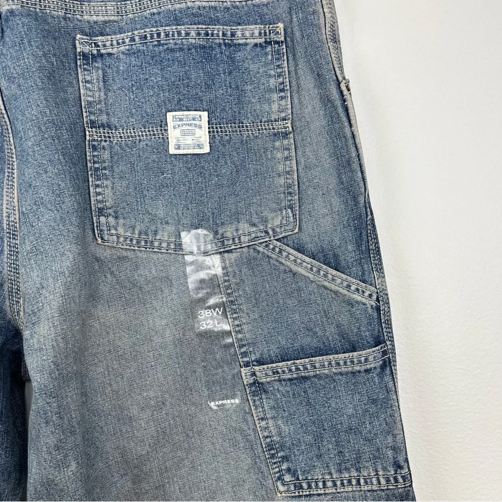 Express precision  fit carpenter sandblast  jeans men’s size 38W 32L blue NWT
